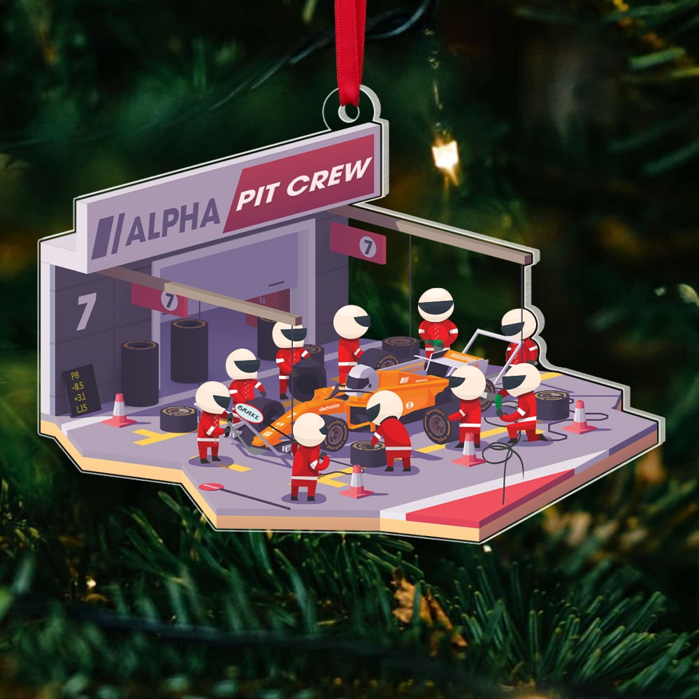 F1 Racing Personalized Pit Crew Acrylic Ornament, Gift For Christmas. Christmas Ornament - Ornament - GoDuckee