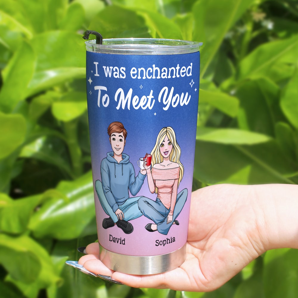 Personalized Gifts For Couple Tumbler I Was Enchanted To Meet You 01httn160224hh - Tumbler Cups - GoDuckee