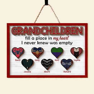 Personalized Gifts For Grandparents Wood Sign Grandchildren Fill A Place In My Heart 05ohqn280224 - Wood Signs - GoDuckee