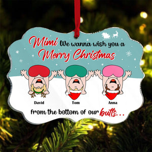 Merry Christmas From The Bottom Of My Butt - Personalized Medallion Acrylic Ornament - 01HTTN280823HH - Ornament - GoDuckee