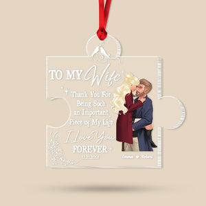 I Love You Forever-Personalized Acrylic Ornament- Gift For Christmas- Couple Gift - Ornament - GoDuckee
