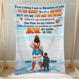 To The World You Are A Mother But To Me You Are The World- Personalized Blanket-Gift For Mom- Mom Blanket-04dnqn300323tm - Blanket - GoDuckee