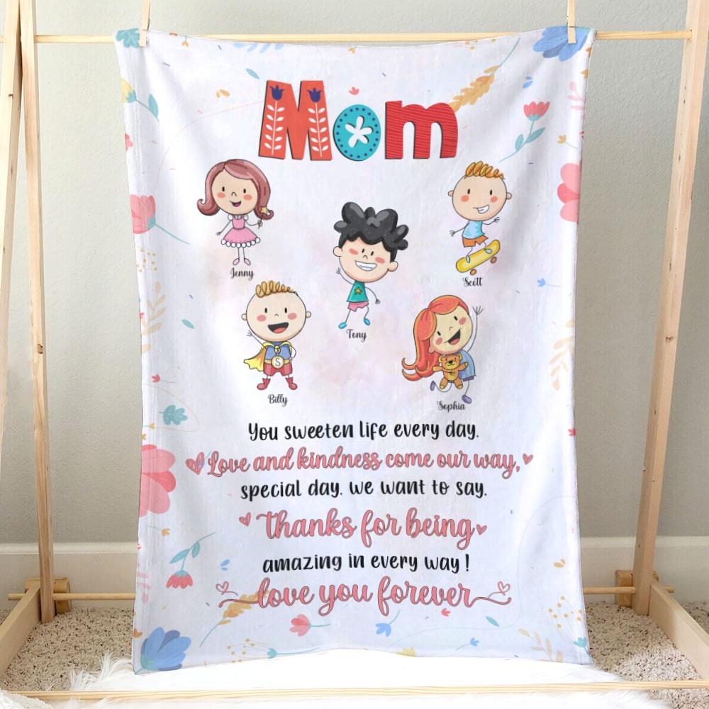 I Love You Mom, Personalized Blanket, Love Mom, Gift For Mom - GoDuckee