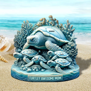 Sea Turtle Plaque Personalized Gifts For Mom 02qhtn0030525 - Shaped Plaques - GoDuckee