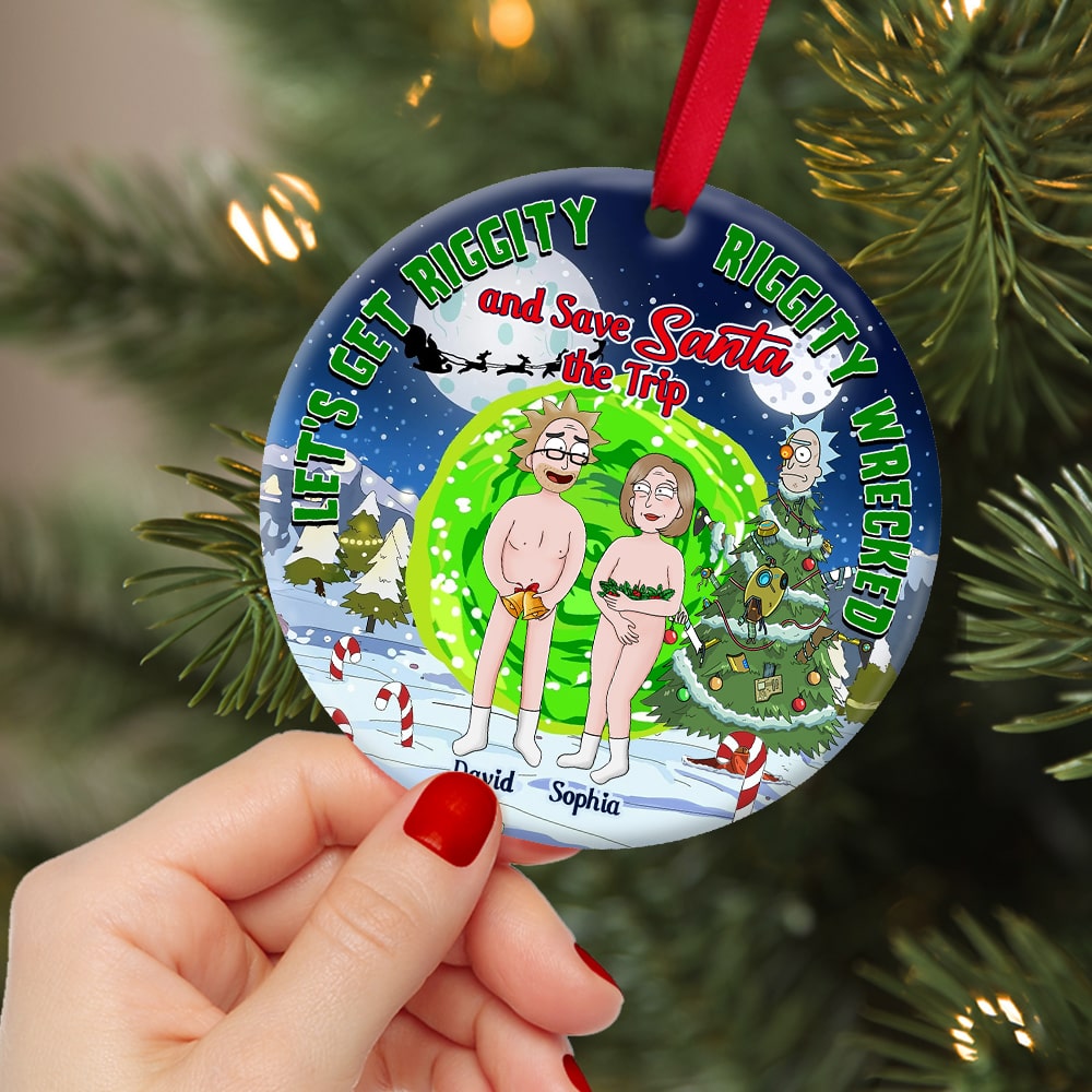 Personalized Gifts For Couple Ornament 01katn200724hg Funny Cartoon Couple - Ornament - GoDuckee