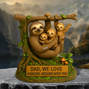 Sloth Dad Plaque - Personalized Gifts For Dad 01natn120525 - Shaped Plaques - GoDuckee