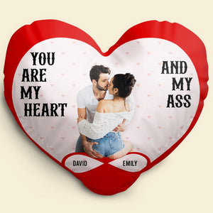 You Are My Heart And My Ass-Custom Photo Couple Pillow-Couple Gift- Couple Pillow - Pillow - GoDuckee