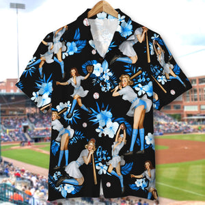 Pinup Girls Baseball Hawaiian Shirt 03OHTN170723 - Hawaiian Shirts - GoDuckee