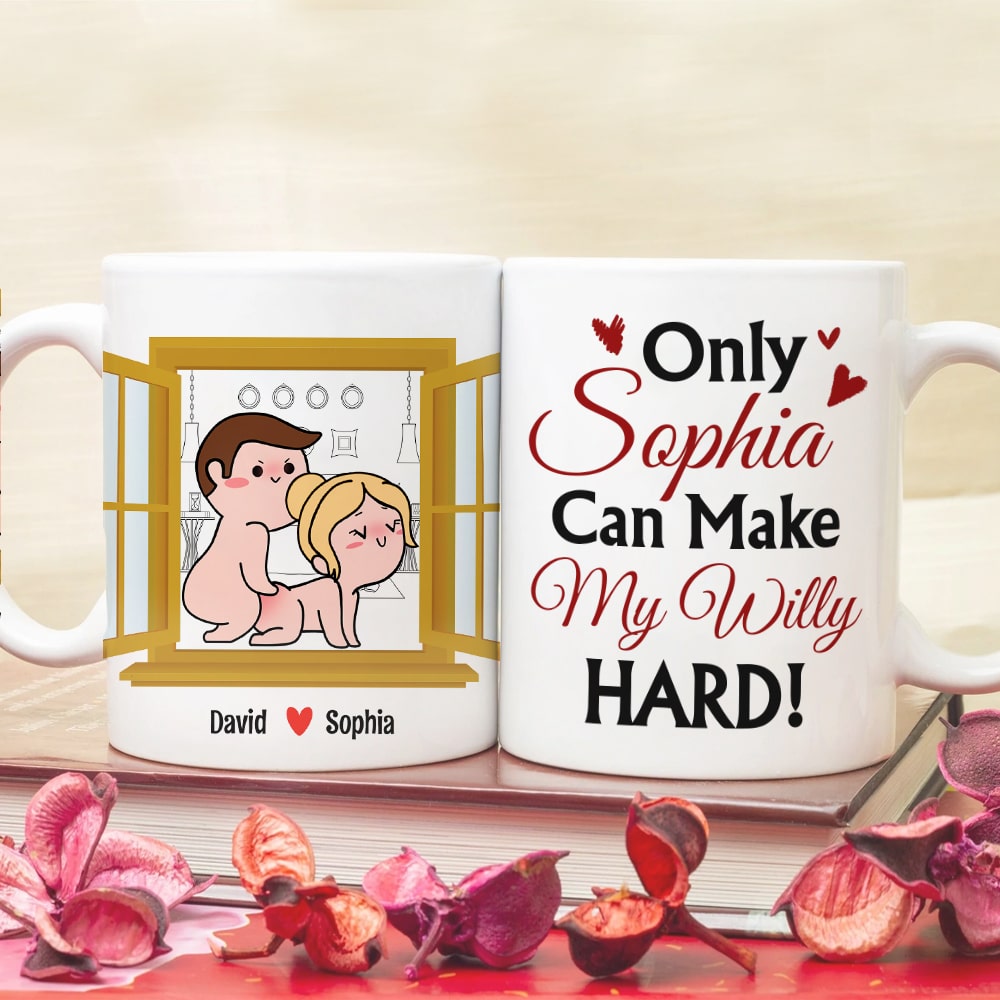 Only You Can Make My Willy Hard, Personalized Coffee Mug, Couple Gift - Coffee Mug - GoDuckee