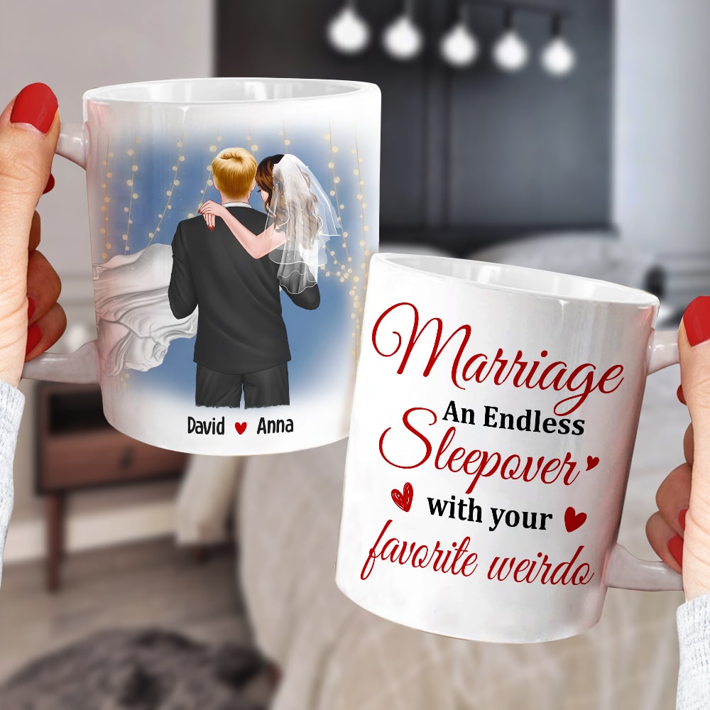 Marriage An Endless Sleepover With Your Favorite Weirdo - Personalized Mug - Gift For Couple - Coffee Mug - GoDuckee