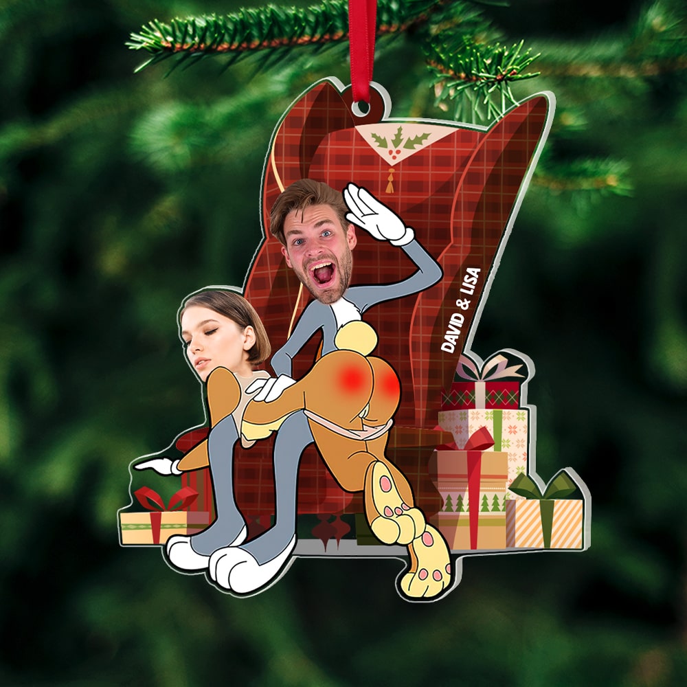 Funny Custom Couple Face 02OHPU291123 Acrylic Ornament, Gift For Couple - Ornament - GoDuckee