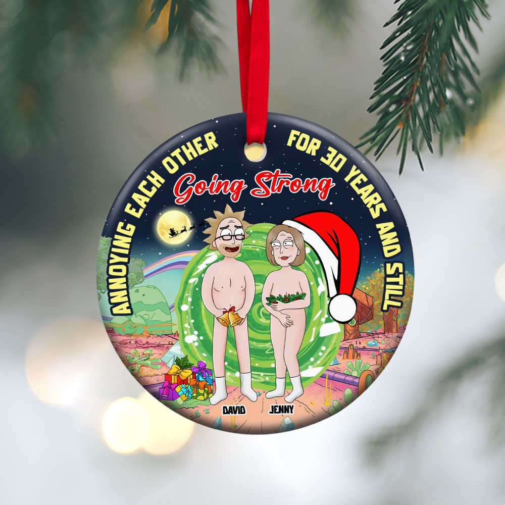 Personalized Gifts For Couple Ornament 04xqtn150724hg Christmas Old Couple Anniversary - Ornament - GoDuckee