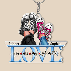 You Are My Solemate-Personalized Keychain- Gift For Him/Gift For Her- Shoes Couple Keychain - Keychains - GoDuckee