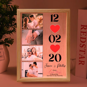Couple, Love Story is Beautiful, Personalized Picture Frame Light Box, Valentine Gift, Couple Gift - - GoDuckee