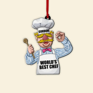 Best Chef In The World, Personalized Ornament, Chritsmas Gifts For Chef, 06NAPO180923 - Ornament - GoDuckee