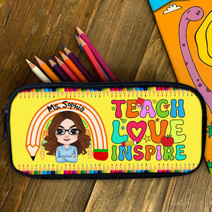 Personalized Gifts For Teacher Pencil Case, Teach Love Inspire 02dgqn150724hh - Pencil Case - GoDuckee