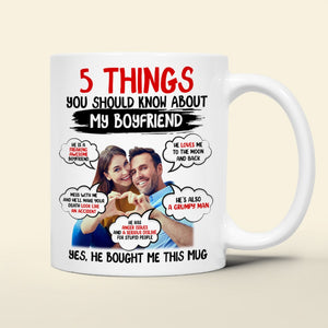 Couple, 5 Things, My Girlfriend, Custom Photo Coffee Mug, Valentine Gift, Couple Gift - Coffee Mug - GoDuckee