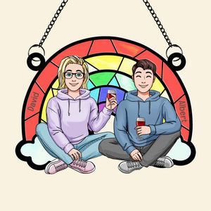 Personalized Gifts For LGBT Couple Suncatcher Window Hanging Ornament 07qhqn170624hh - Ornament - GoDuckee