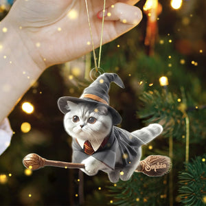 Personalized Gifts For Cat Lovers Acrylic Ornament Wizard Cat 02acdt250824 - Ornament - GoDuckee