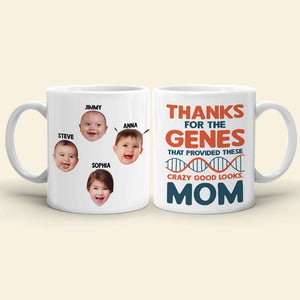 Custom Photo Kid, Good Looks, Mom, Personalized Mug, Gift For Mother - Coffee Mug - GoDuckee