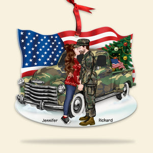Military Couple-Personalized Acrylic Ornament-Gift For Him/ Gift For Her- Christmas Gift- Couple Ornament - Ornament - GoDuckee
