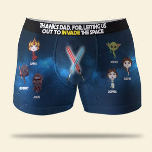 Thanks, Dad, For Letting Us Out To Invade The Space, Men Boxer Briefs, Gifts For Dad, 01TOPO071223HA - Boxer Briefs - GoDuckee