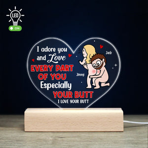 Couple, I Love Your Butt, Personalized Led Light, Gift For Couple - Led Night Light - GoDuckee