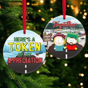 Personalized Gifts For Couple Christmas Ornament 01totn021124hg Here's A Token Of My Appreciation - Ornament - GoDuckee