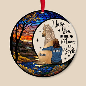 I Love You To The Moon And Back- Personalized Ornament - Acrylic Custom Shape Ornament- Gift For Horse Lover- Christmas Gift- Horse Ornament - Ornament - GoDuckee