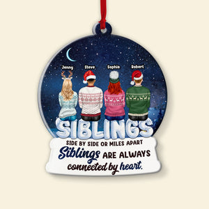 Siblings, Brothers & Sisters Are Always Connected By Heart, Personalized Ornament, Christmas Gifts For Siblings, 01HTPO130923 - Ornament - GoDuckee