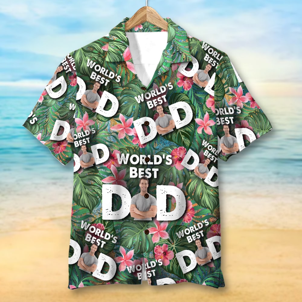 World's Best Dad, Custom Dad Photo Hawaiian Shirt, Gift For Dad - Hawaiian Shirts - GoDuckee