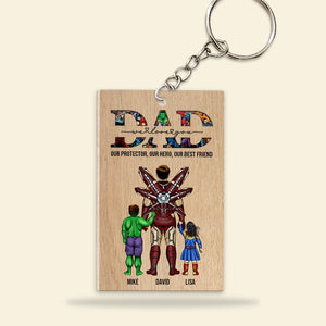 Father, Best Dad Ever, Personalized Keychain, Gifts For Dad, 04NAHN300523TM - Keychains - GoDuckee
