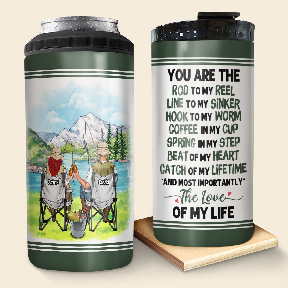 You Are The Rod To My Reel Personalized Fishing Couple 4 In 1 Can