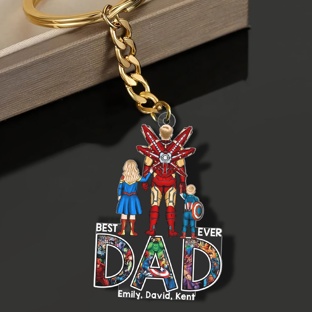 Personalized Gifts For Dad Keychain Best Dad Ever 05qhqn270124pa - Keychains - GoDuckee