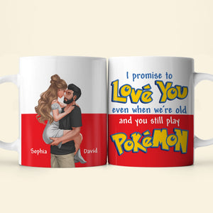 I Promise To Love You Even When We're Old-Personalized White Edge-to-edge mug-Couple Gift-03ohpo261223da - Coffee Mug - GoDuckee