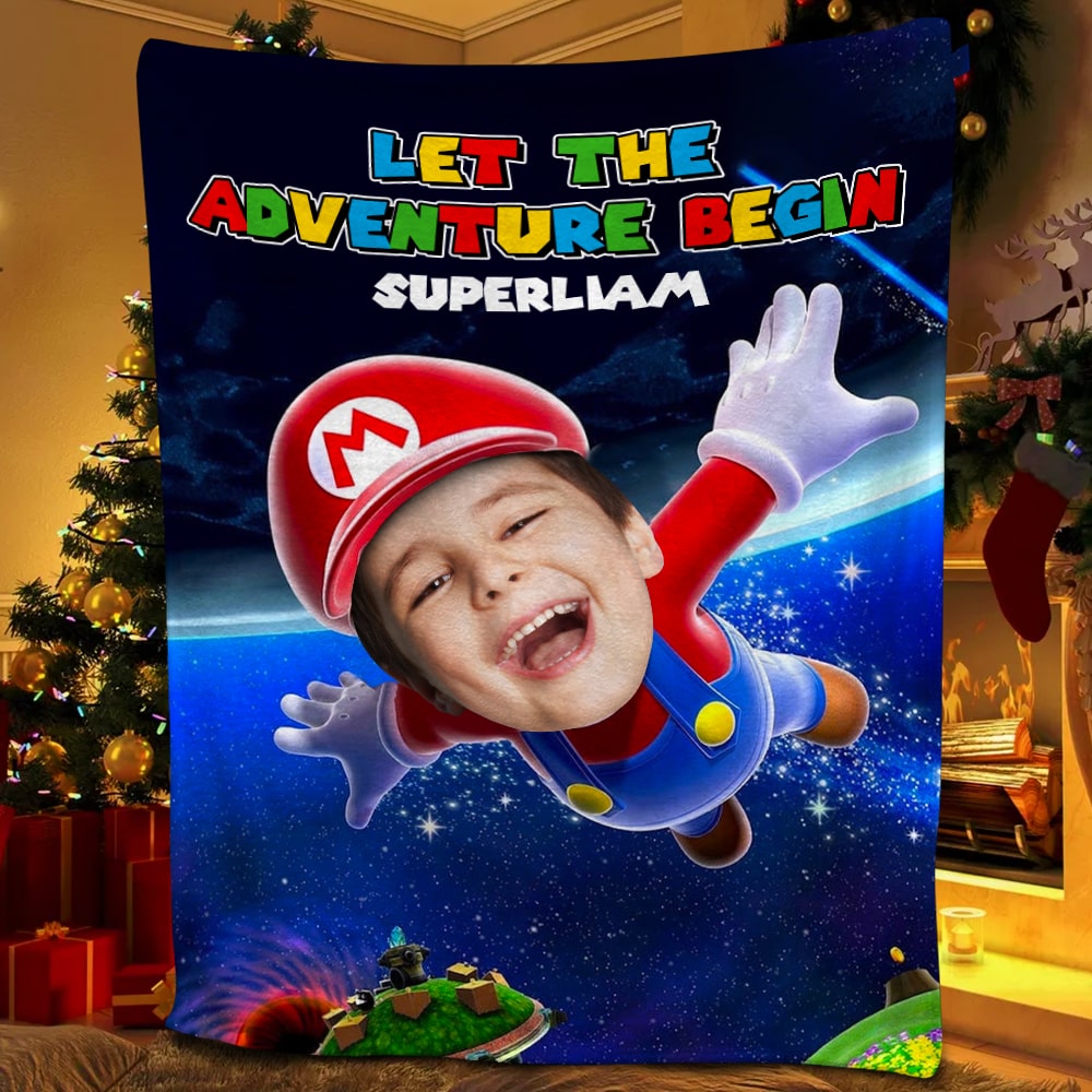 Let The Adventure Begin, Custom Kid Face 04TOTN251123 Blanket, Christmas Gift For Kids - Blanket - GoDuckee