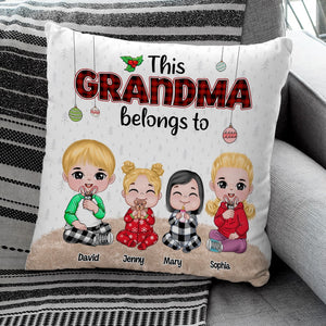 This Grandma Belongs To, Personalized Grandkids Square Pillow, Christmas Gift For Grandma, Family Gift [UP TO 10 KIDS] - Pillow - GoDuckee