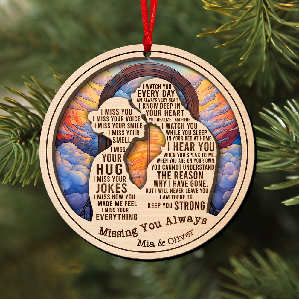 Missing You Always-Personalized 2 Layer Mix Ornament-Gift For Christmas- Husband Memorial Ornament - Ornament - GoDuckee