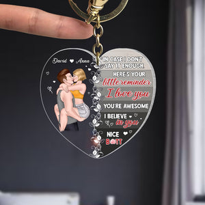 I Love You, You're Awesome, Personalized Kissing Couple Keychain, Valentine's Gifts - Keychains - GoDuckee