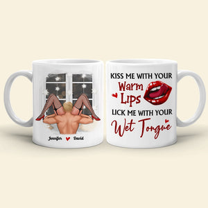 Couple, Kiss Me With Your Warm Lips, Personalized Mug, Couple Gifts - Coffee Mug - GoDuckee