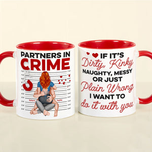Partners In Crime- Personalized Accent Mug - Couple Gift- Funny Couple Mug - Coffee Mug - GoDuckee