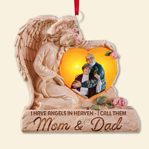 Angels In Heaven, Sympathy Gift, Custom Photo Ornament, Christmas Memorial Gifts - Ornament - GoDuckee