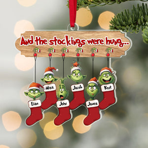 And The Stockings Were Hung, Naughty Kids On Christmas Socks, Personalized 04OHPU241023 Ornament - Ornament - GoDuckee