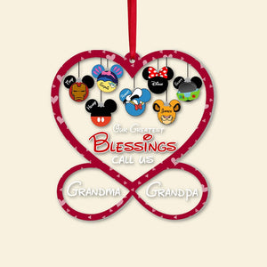 Our Greatest Blessings Call Us, Personalized Ornament, Christmas Gift For Parents & Grandparents, 04QHPO261023 - Ornament - GoDuckee
