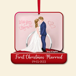 Couple, Will You Marry Me, Personalized Ornament, Christmas Gifts For Couple - Ornament - GoDuckee