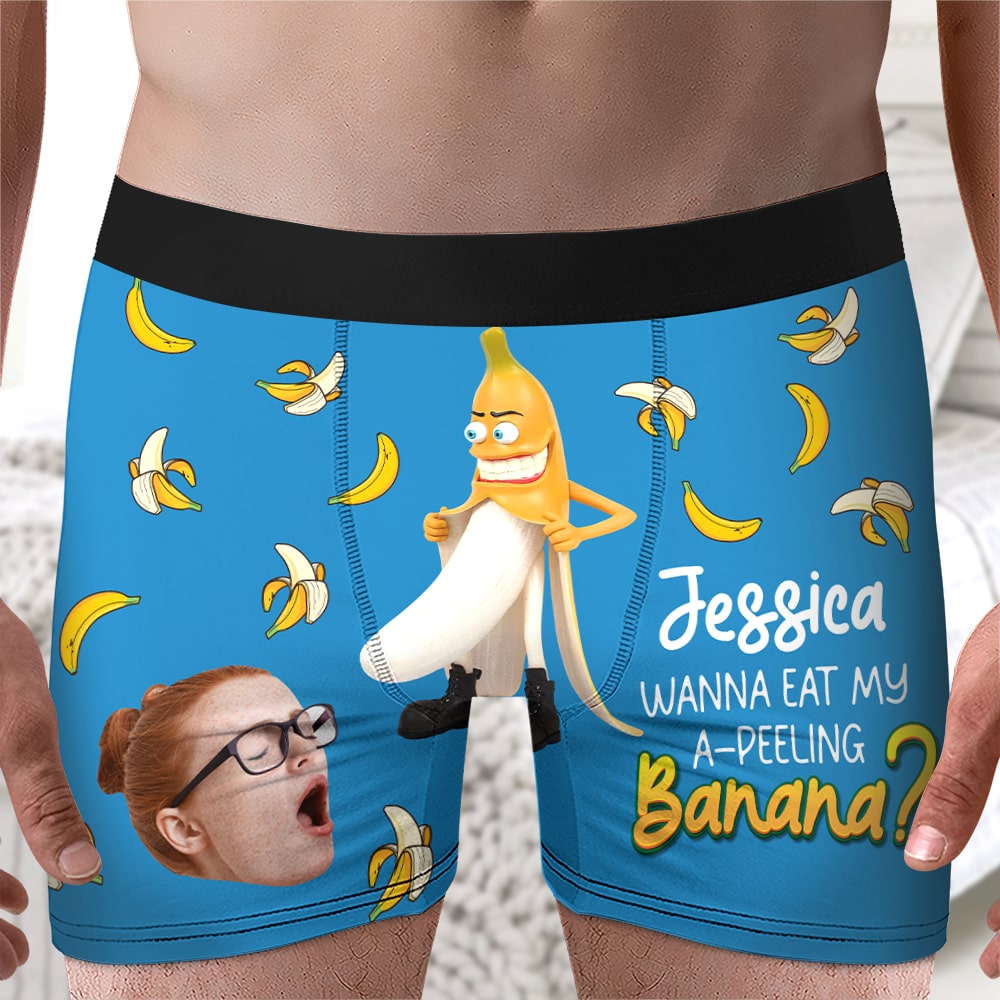 Custom Photo Gifts For Husband Boxers My A-Peeling Banana - Boxers & Briefs - GoDuckee