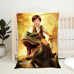 Gift For Kid - Dinosaur Kid Custom Photo Blanket - 03naqn151123 - Blanket - GoDuckee