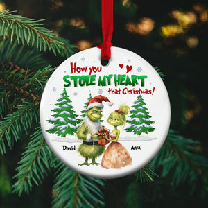 How You Stole My Heart That Christmas, Personalized Couple Ornament, 01HTTN080923, Couple Gift - Ornament - GoDuckee