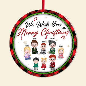 Kids, We Wish You a Merry Christmas, Personalized Ornament, Christmas Gifts For Kids, Up To 12 - Ornament - GoDuckee