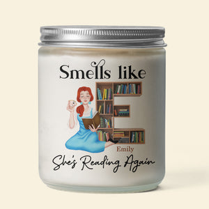 Personalized Gifts For Book Lover Scented Candle Smells Like She's Reading Again - Scented Candle - GoDuckee